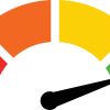 speedometer-icon-on-white-background-colorful-gauge-sign-credit-score-meter-symbol-flat-style-vector